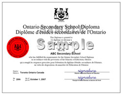 Sample diploma